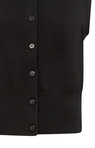 Sleeveless Black Cardigan