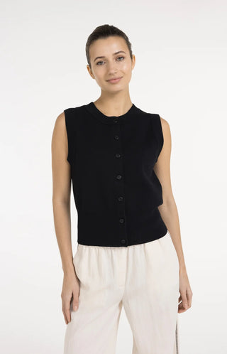 Sleeveless Black Cardigan