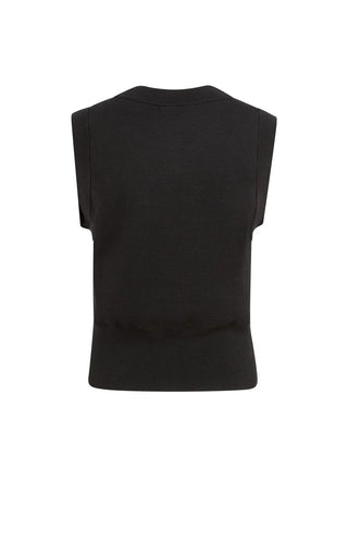 Sleeveless Black Cardigan