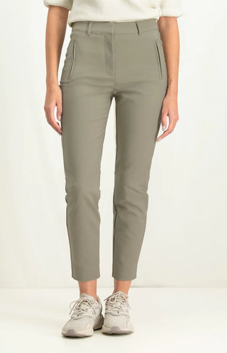 YAYA Slim Fit Trouser W Fancy Seams Winter Twig Beige