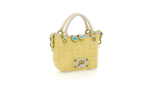 Thamara Xs  Gold Linen/leather Sage Grn Shopper