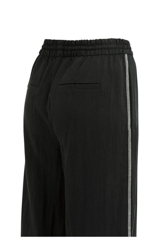 Woven Black Wide Leg Cargo Trousers