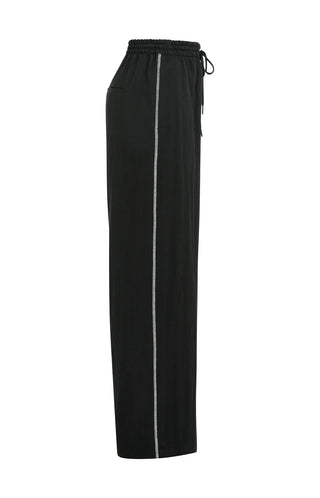 Woven Black Wide Leg Cargo Trousers