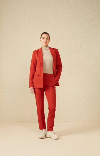 Twill stretch ochre red trouser