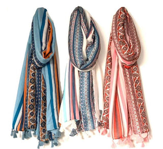 TANG Pink Vintage Stripe Scarf