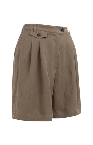Woven Brown Bermuda Short