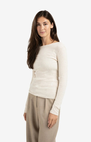 Chalk White Light Structured Knitted Top