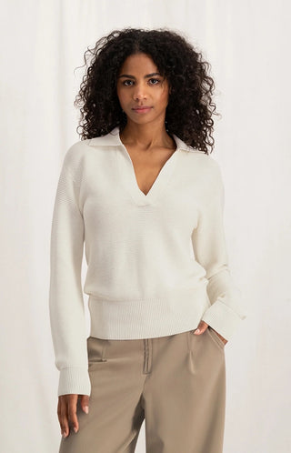 Rib Sweater With Collar