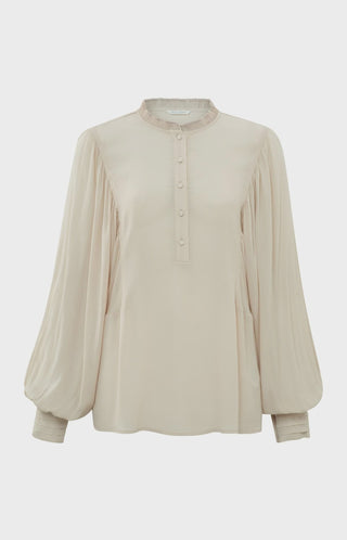 YAYA woven peyote beige batwing top